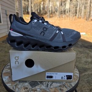 On Cloudsurfer Trail Eclipse/Black Running Shoes Women Size 8 Worn 1x With Box